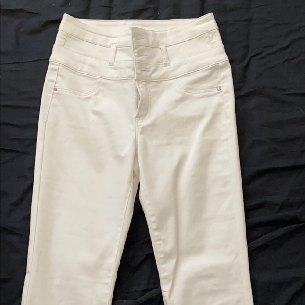 White High Waisted Pants
